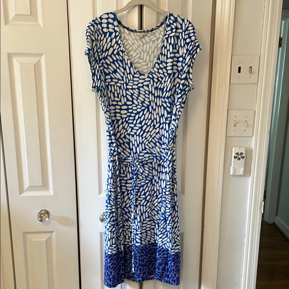 Boden blue and white dress 14 Long